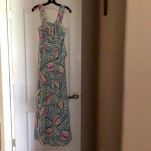 Theory silk floral maxi dress